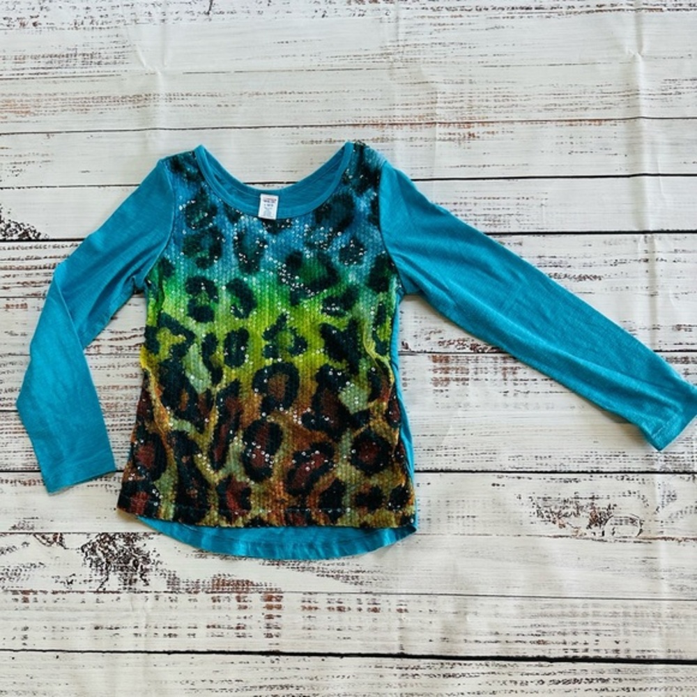 Girls long-sleeve sequins top! Size 10/12